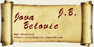 Jova Belović vizit kartica
